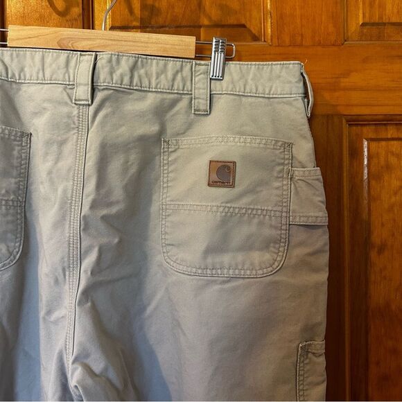 Carhartt loose Fit tan canvas work Pants Men 44x30 cotton - Picture 6 of 8